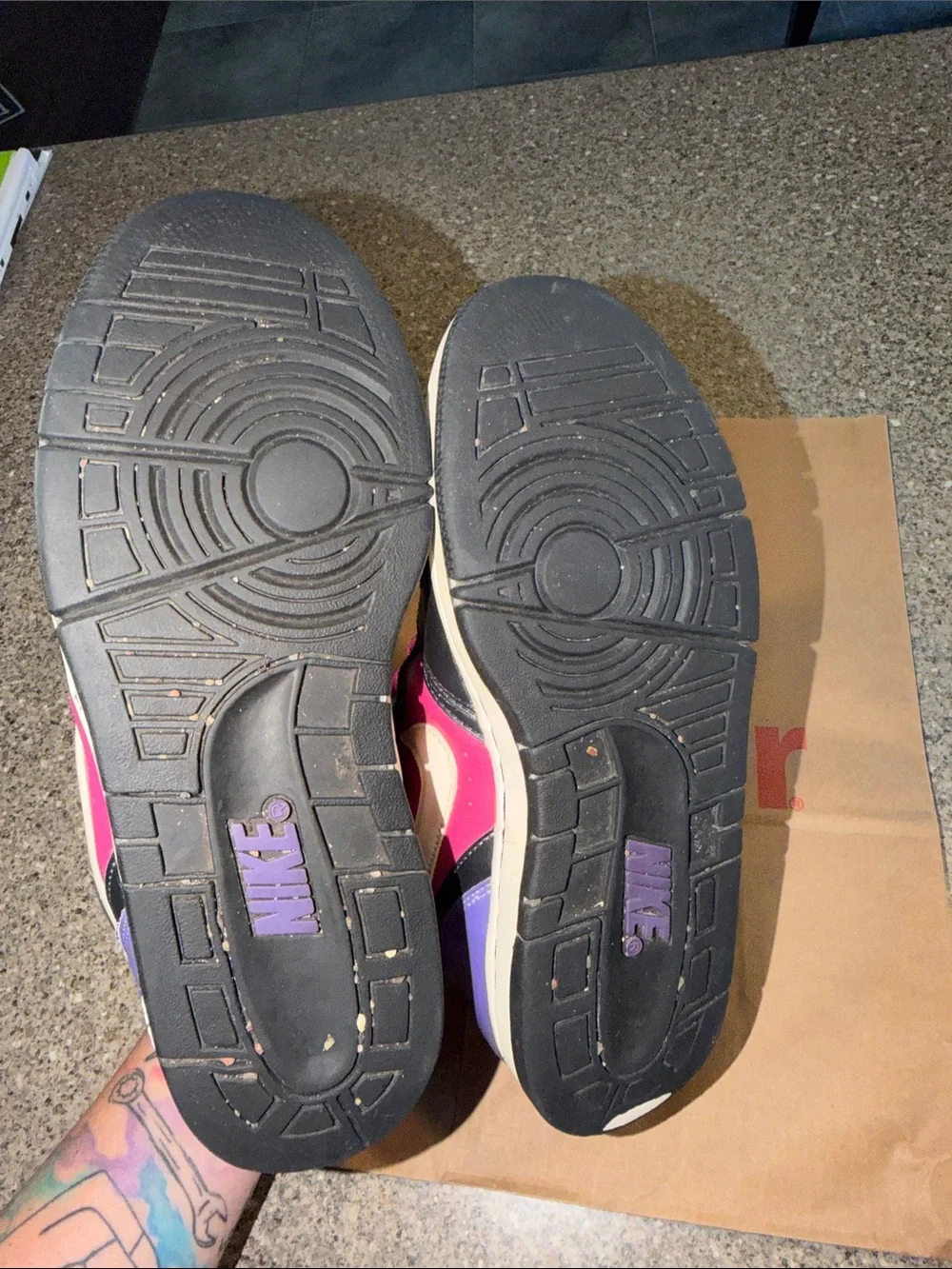 Nike High-Top Sneakers in Purple, Pink & Black